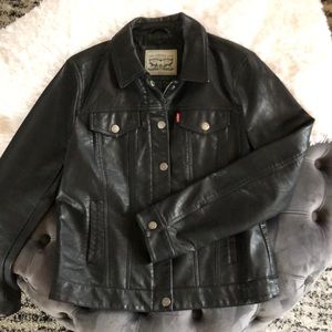 Levi Strauss & co. Vegan leather trucker jacket.